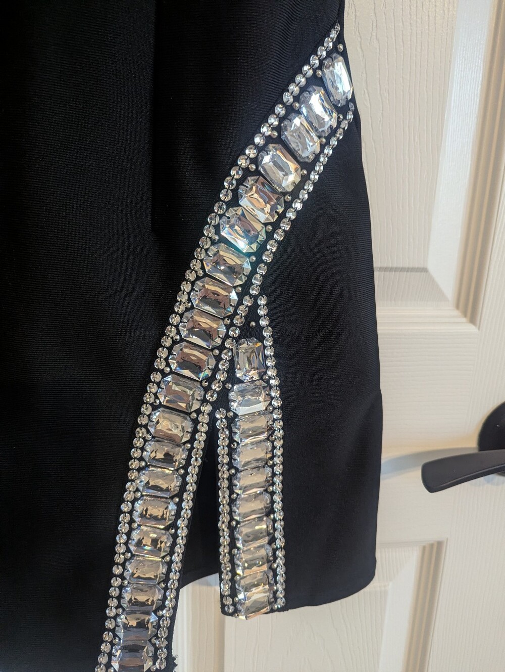 BELLA BARNET Kianala Bandage Sleeveless High Neck Rhinestone  Mini Dress Small - Picture 4 of 9